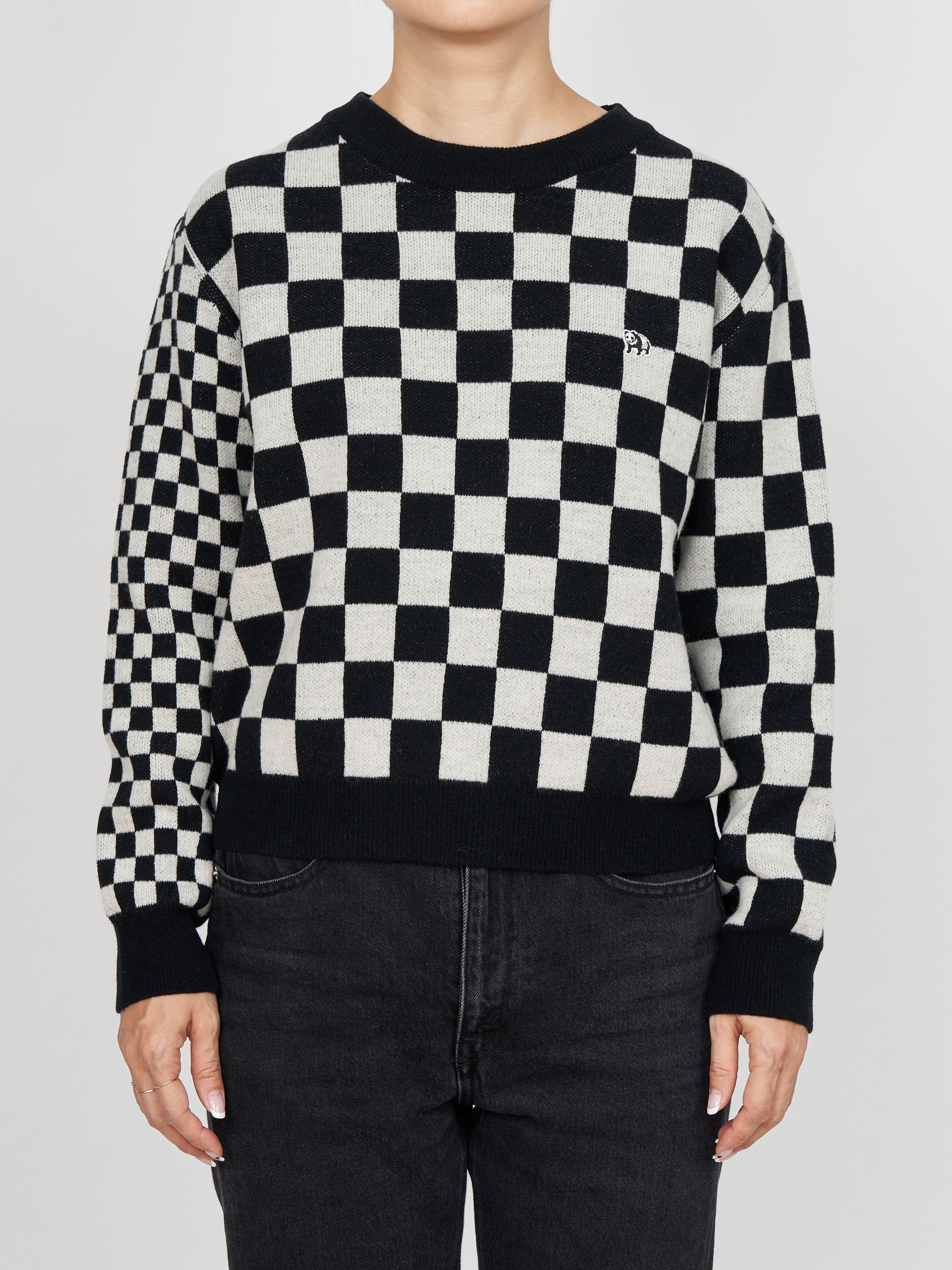 checkered sweater・WHITE×BLACK