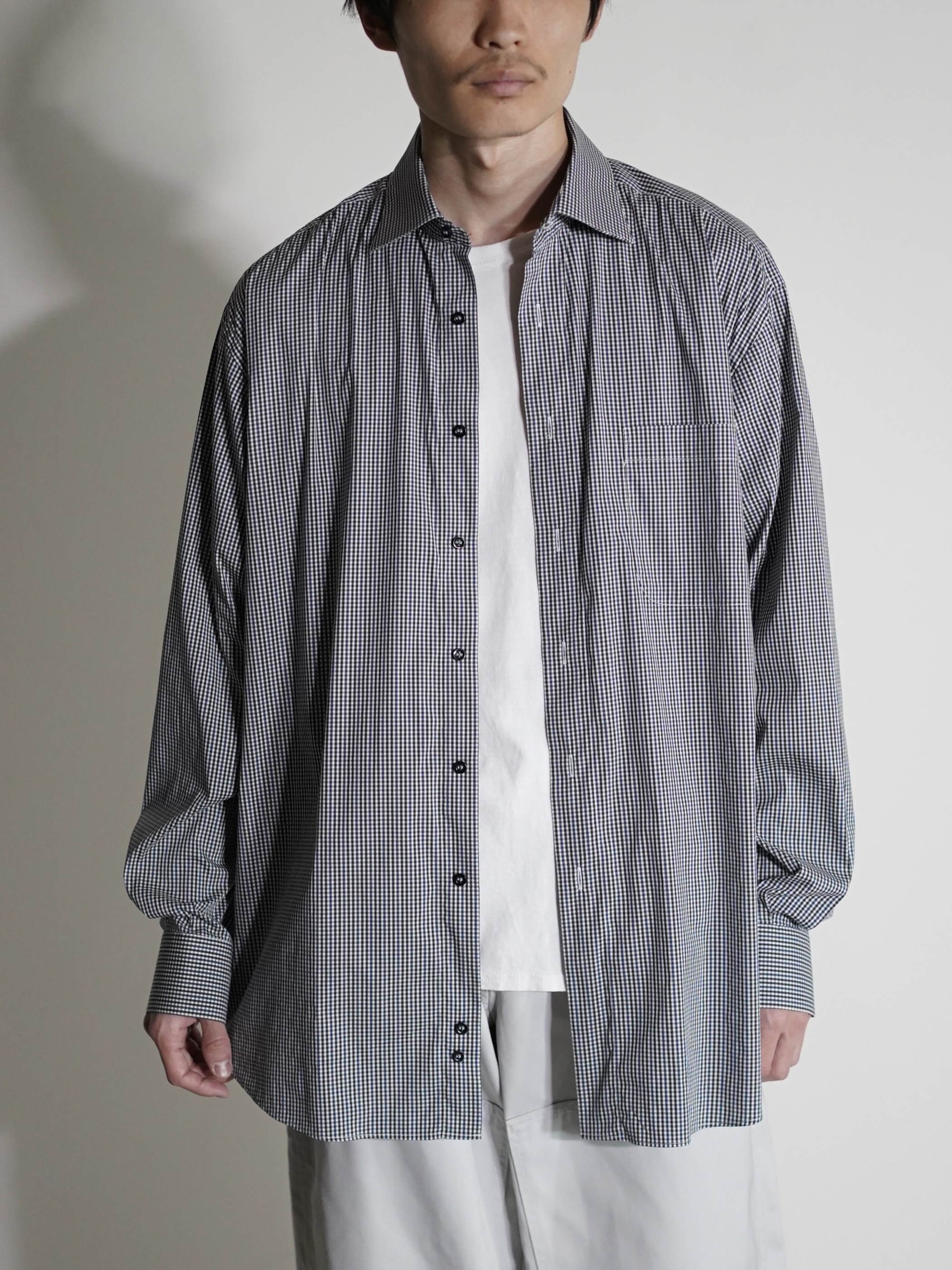 St Croix 3-tone gingham check cotton L/S dress shirt