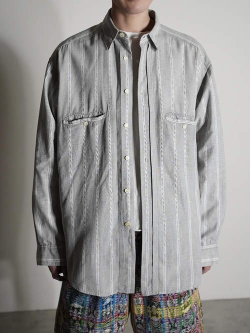 1990's- Levi's Pleats front Cotton Stripe shirt / Made in India