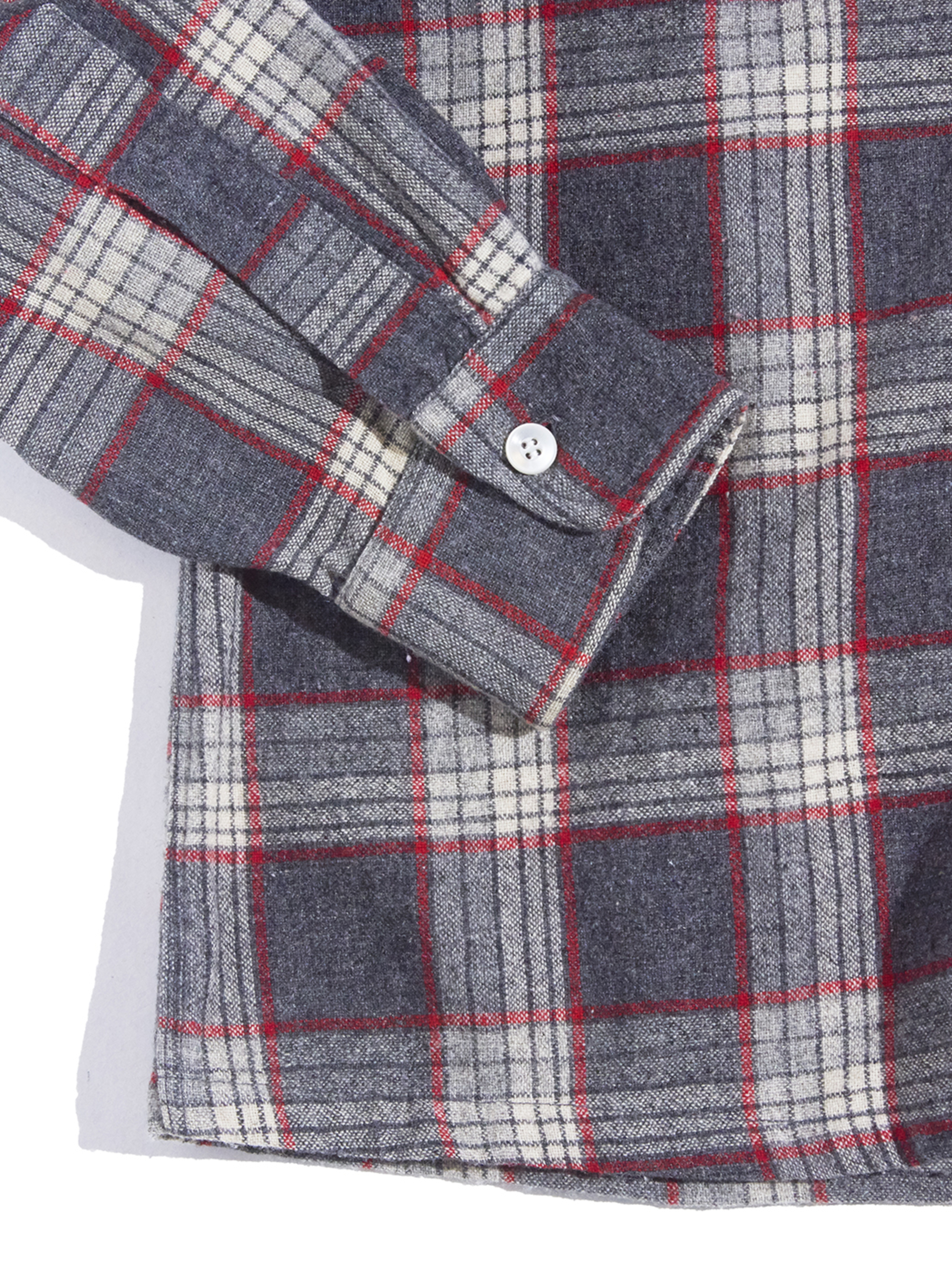 1960s "LEVI'S" italian collar wool check shirt -GREY-