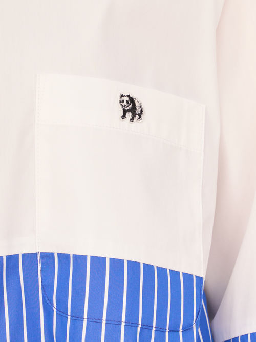 【受注商品】fake round collar shirt・WHITE×BLUE