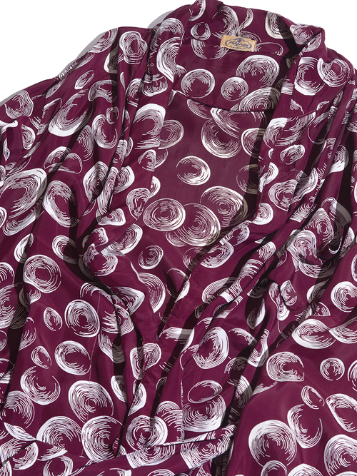 1950s "Pilgrim" rayon pattern gown -BURGANDY-