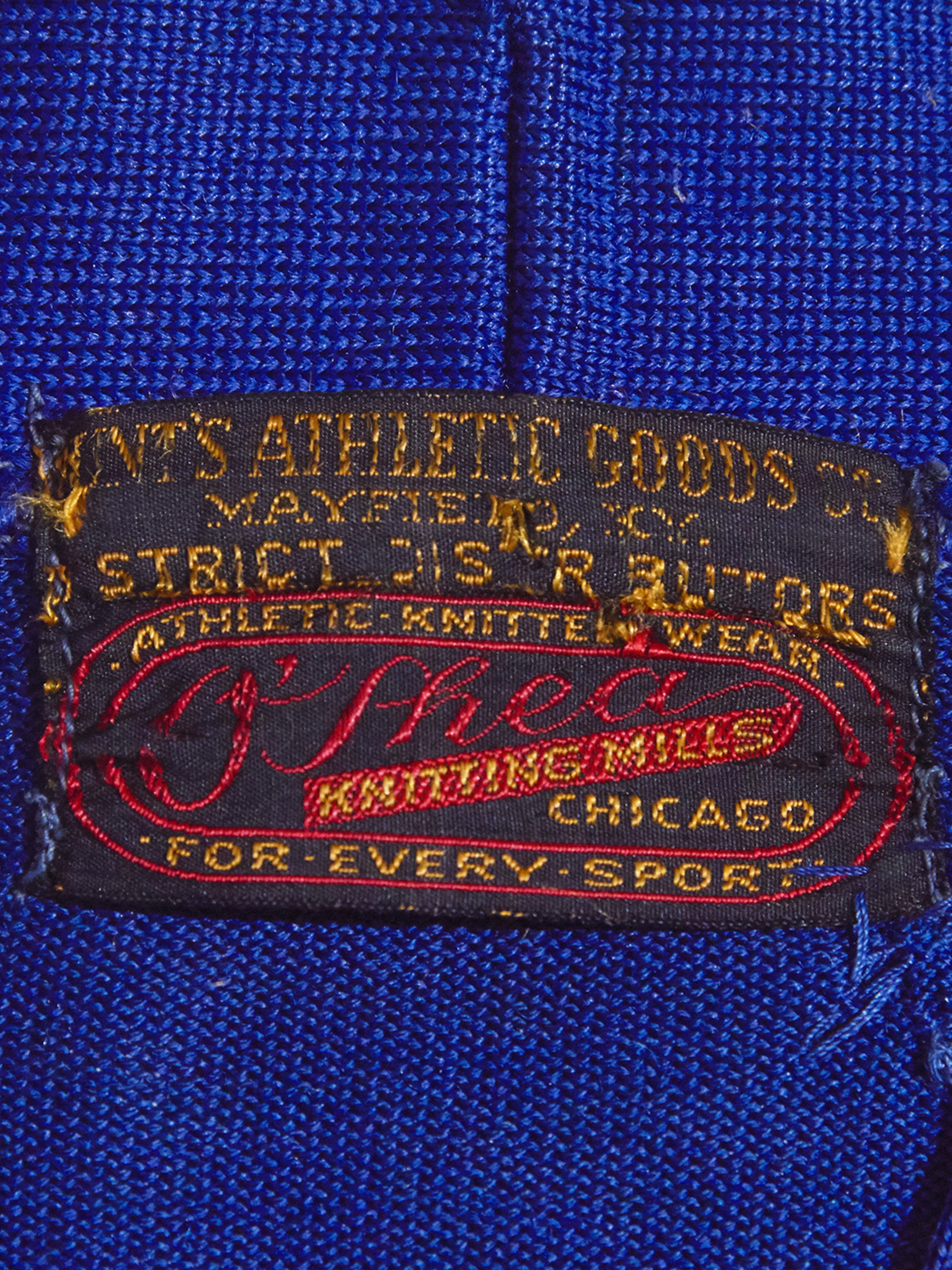 1950s "unknown" wool lettered knit cardigan -BLUE-