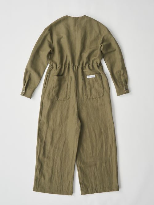 【受注商品】panda rompers・KHAKI×WHITE
