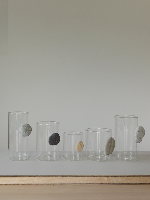 floating stone / 石付きグラス W5