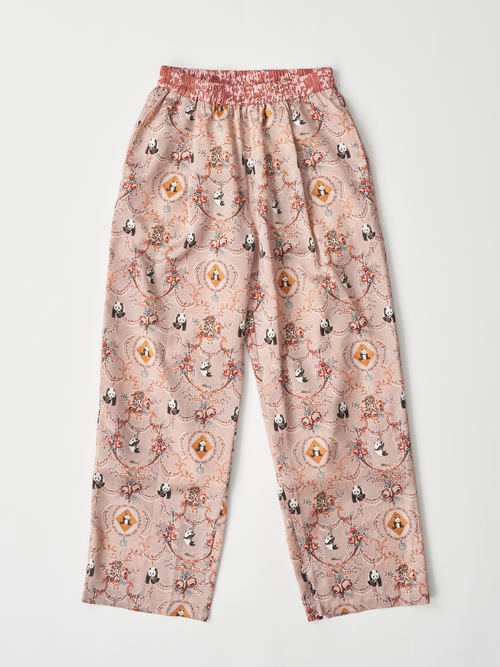【受注商品】panda printed pajama pants・BEIGE×PINK