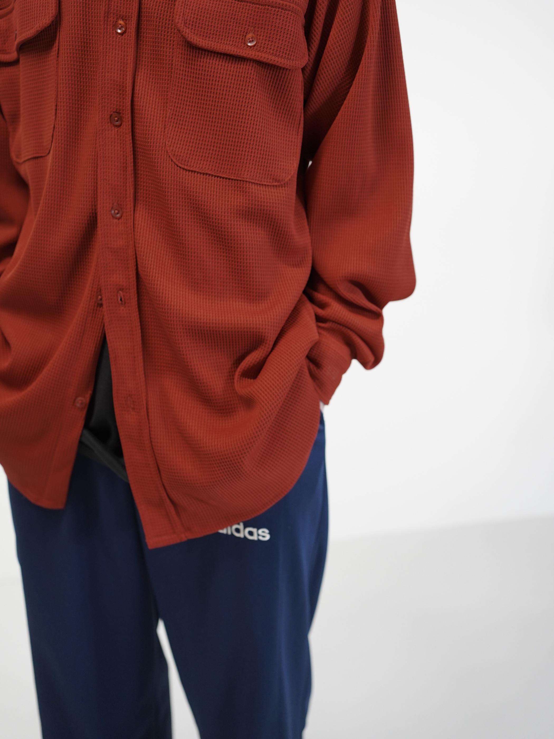 1990's HABAND Poly 100% waffle fabric L/S shirt