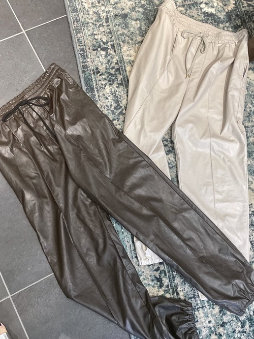 Synthetic Leather Track Pants