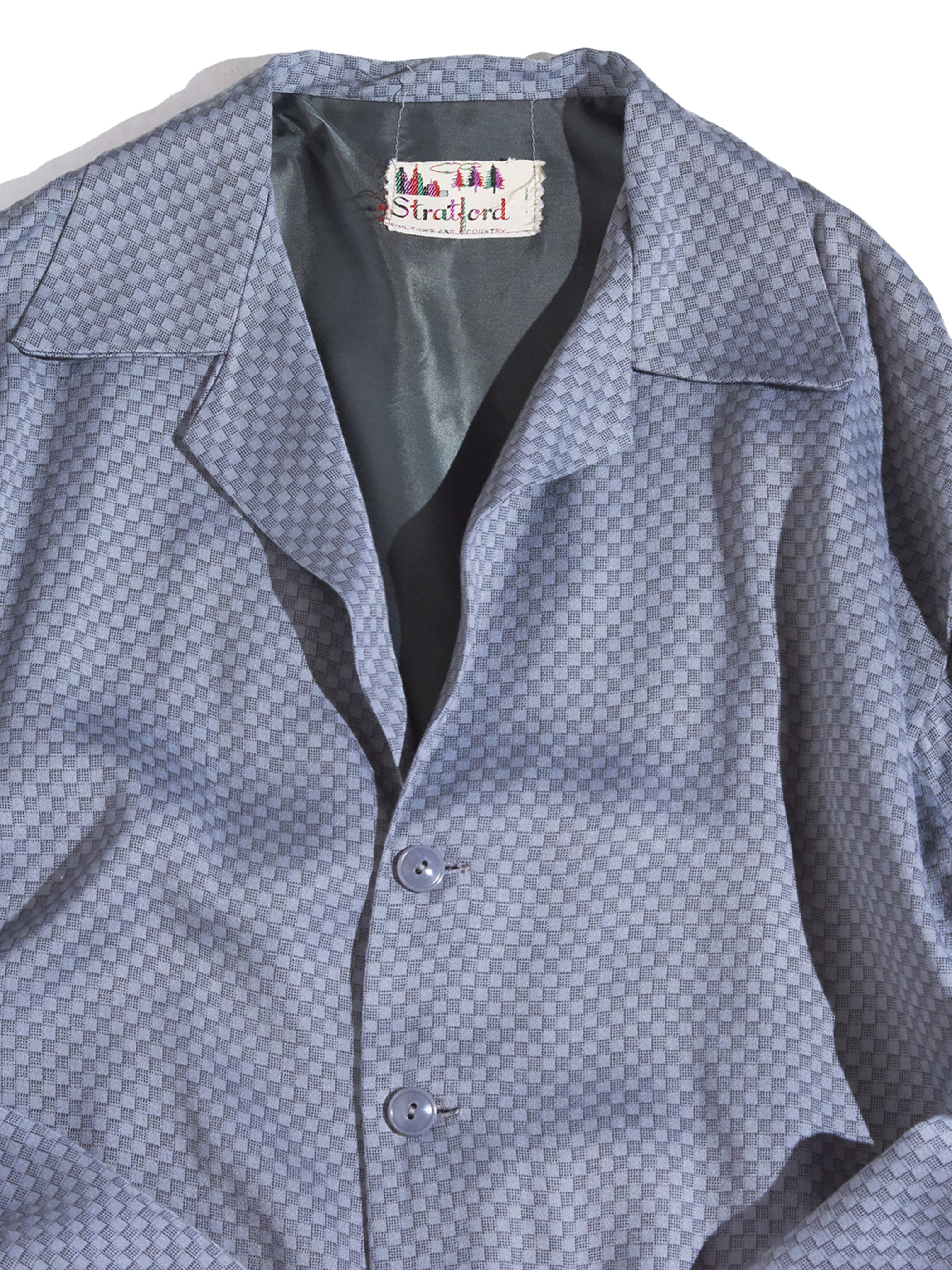 1950s "Stratlord" rayon pattern jacket -GREY-