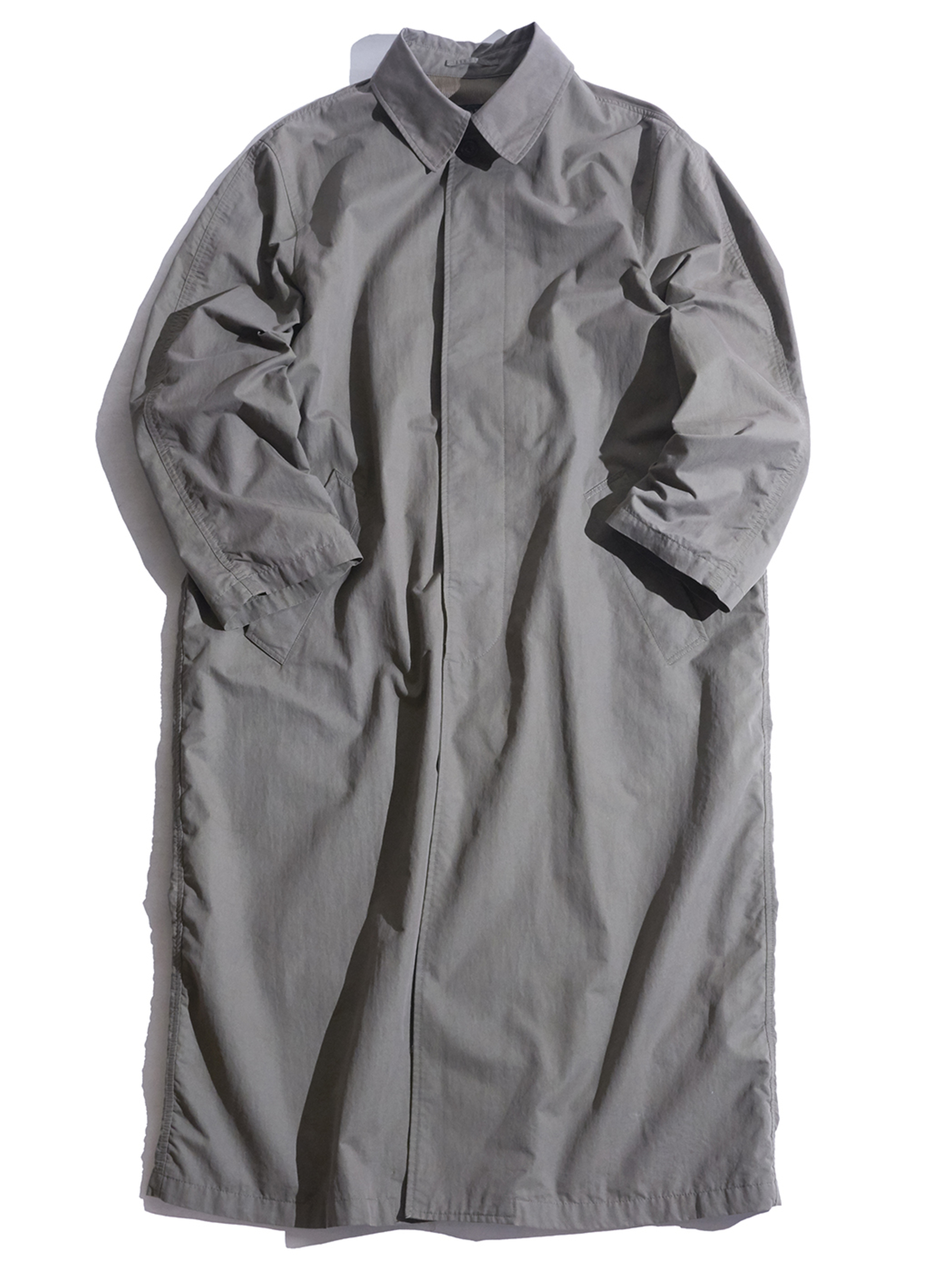 1990s "BANANA REPUBLIC" cotton/nylon bal collar coat -KHAKI-