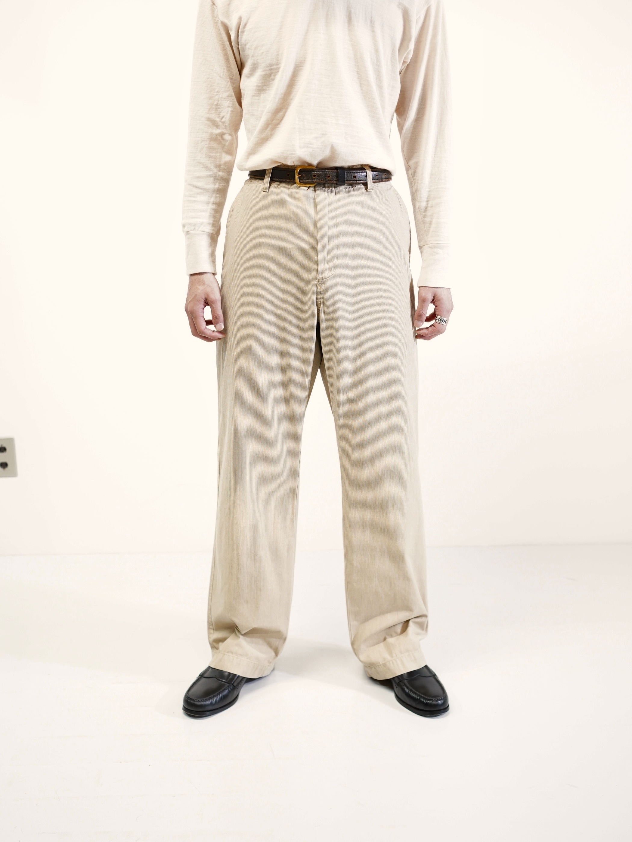 00's BANANA REPUBLIC Cotton stripe trousers / Made in India