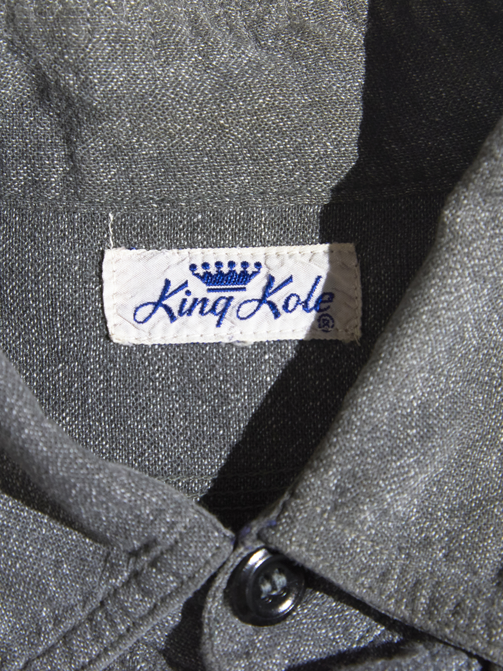 1950s "King Kole" black chambray work shirt -GRAY-