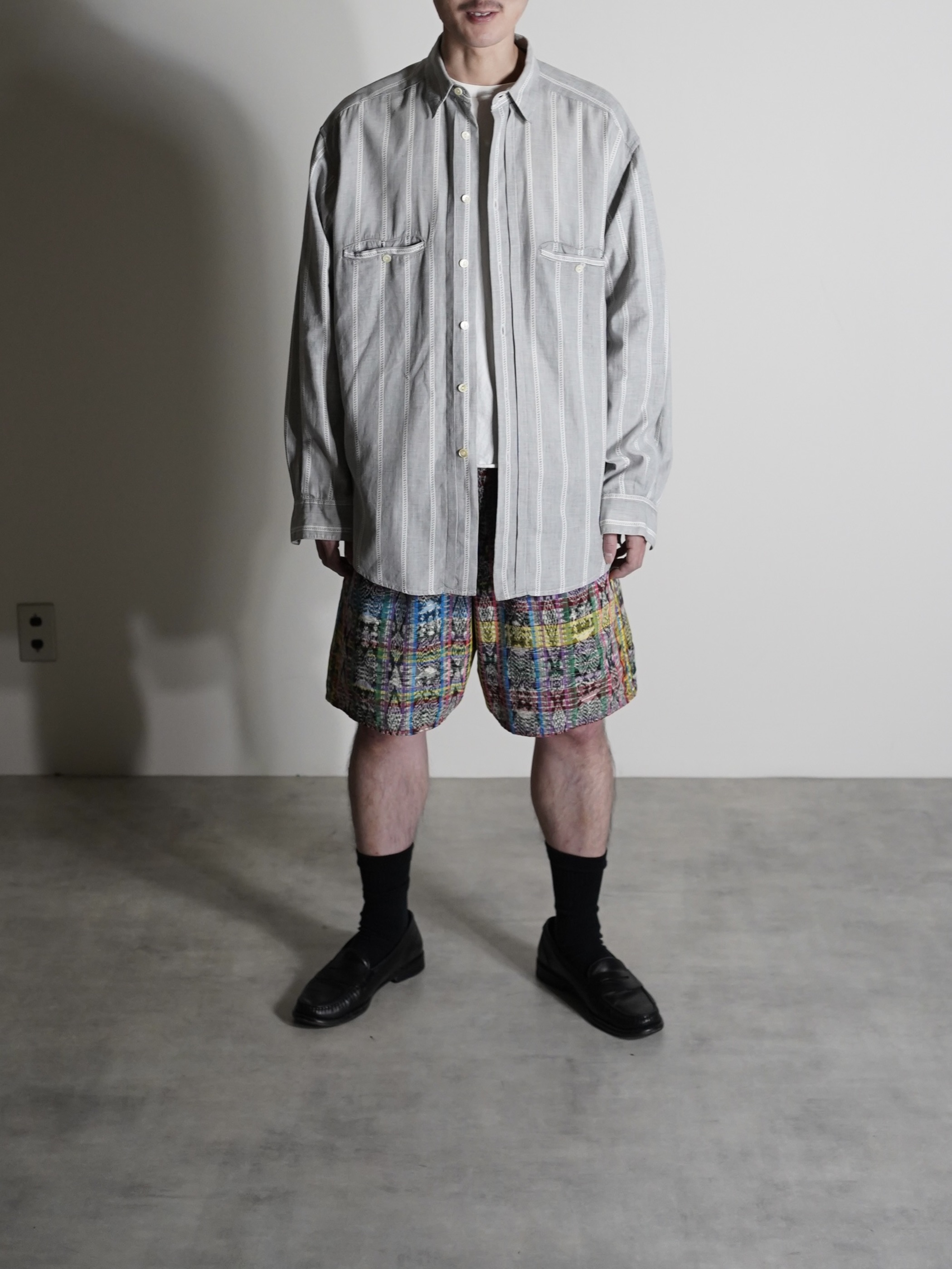 1990's- Levi's Pleats front Cotton Stripe shirt / Made in India
