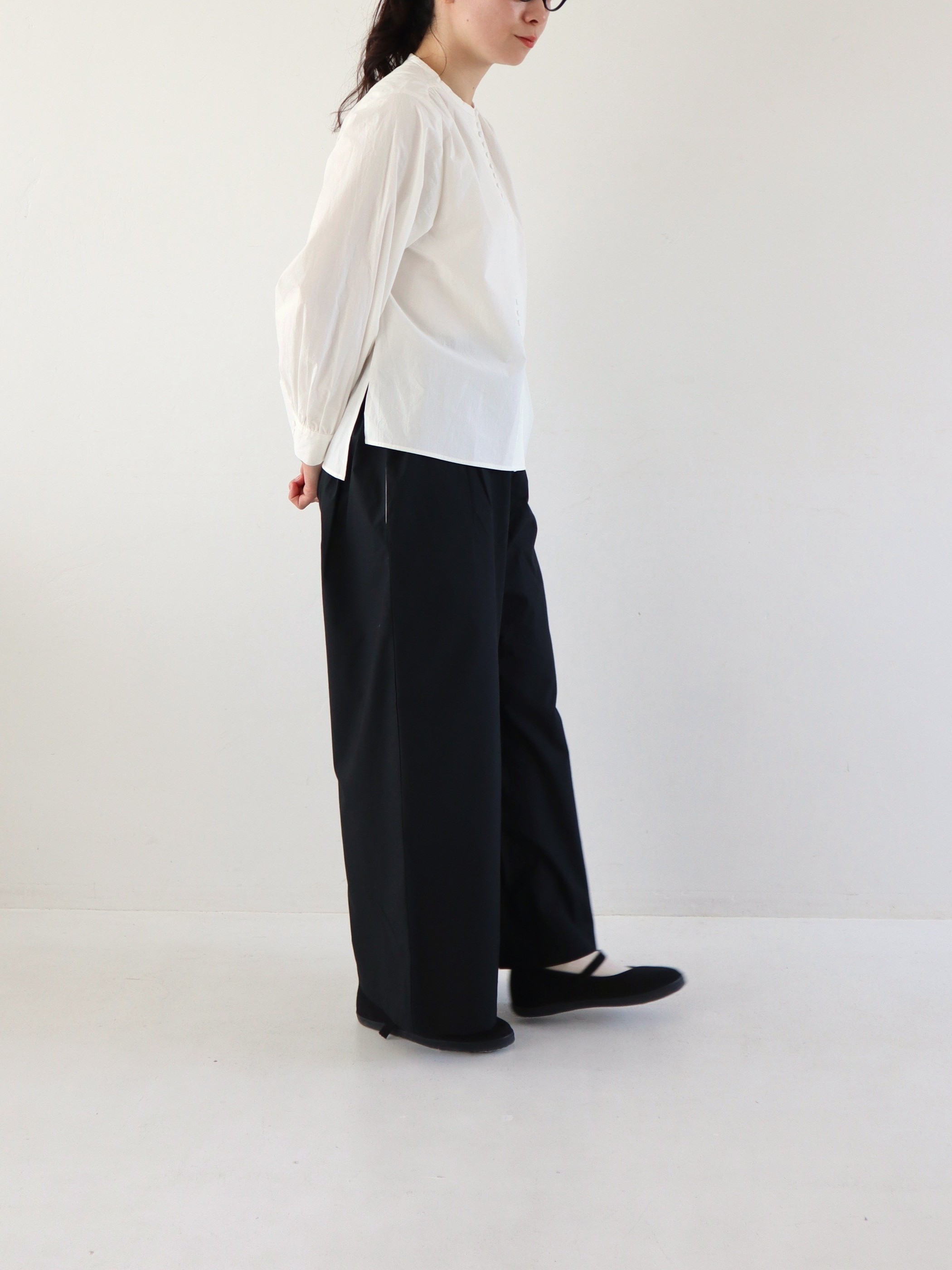 シンプルワイドパンツ２　黒