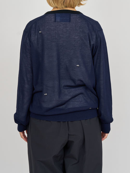 【受注商品】mini pandas summer cardigan・NAVY×BLACK