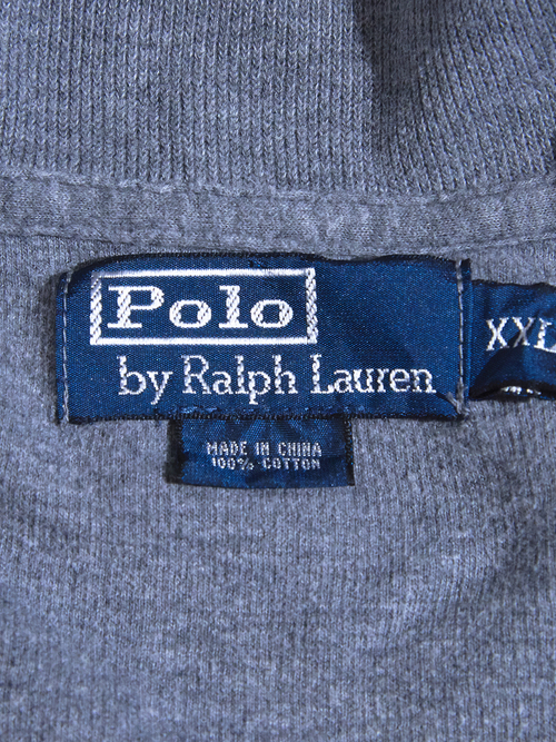 2000s "POLO by Ralph Lauern" cotton half zip knit -GERY-