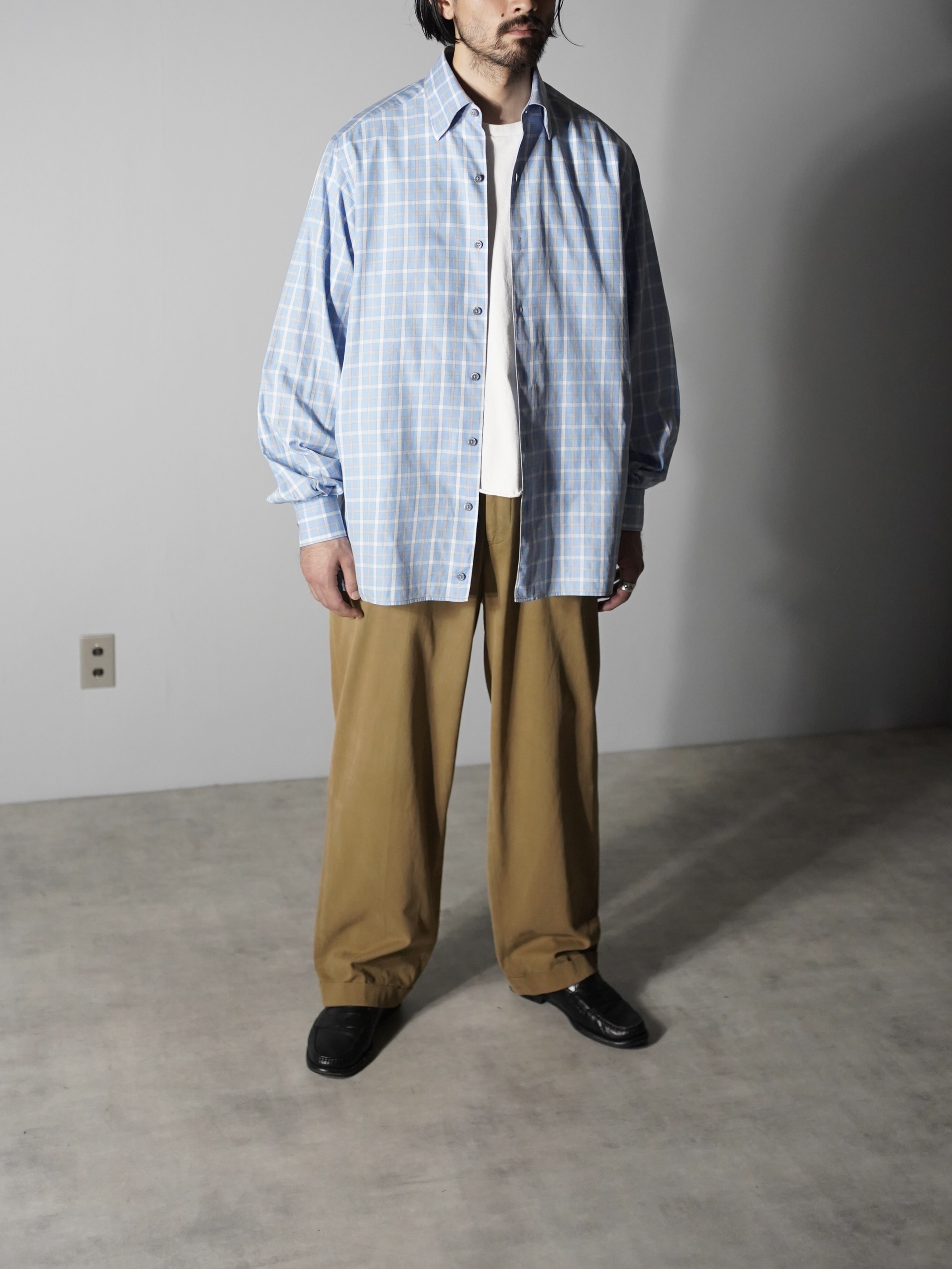 Ermenegildo Zegna Cotton 隠しB.D. dress shirt / Made in Turkey