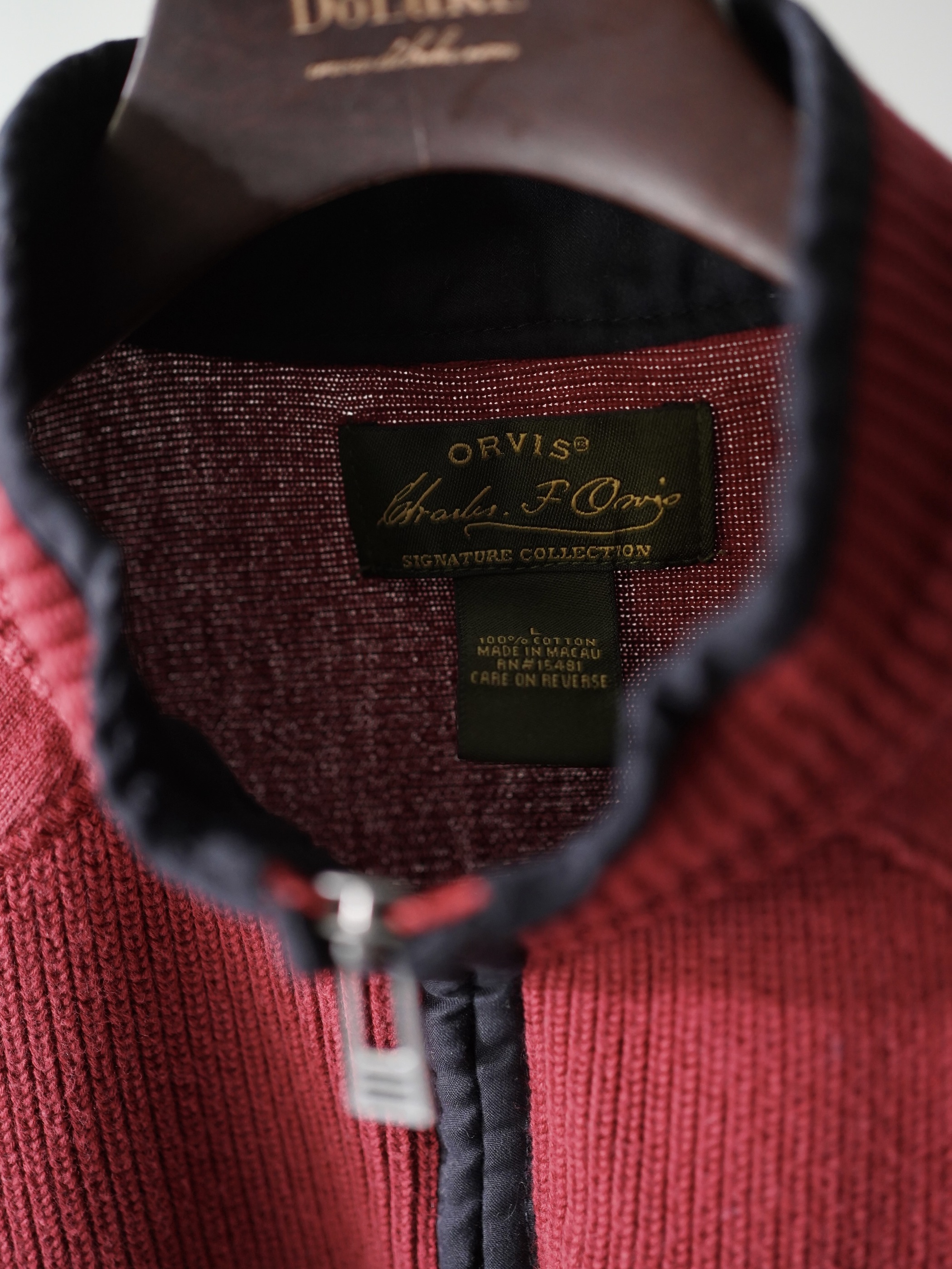 ORVIS Raglan shoulder design half-zip cotton rib knit tops