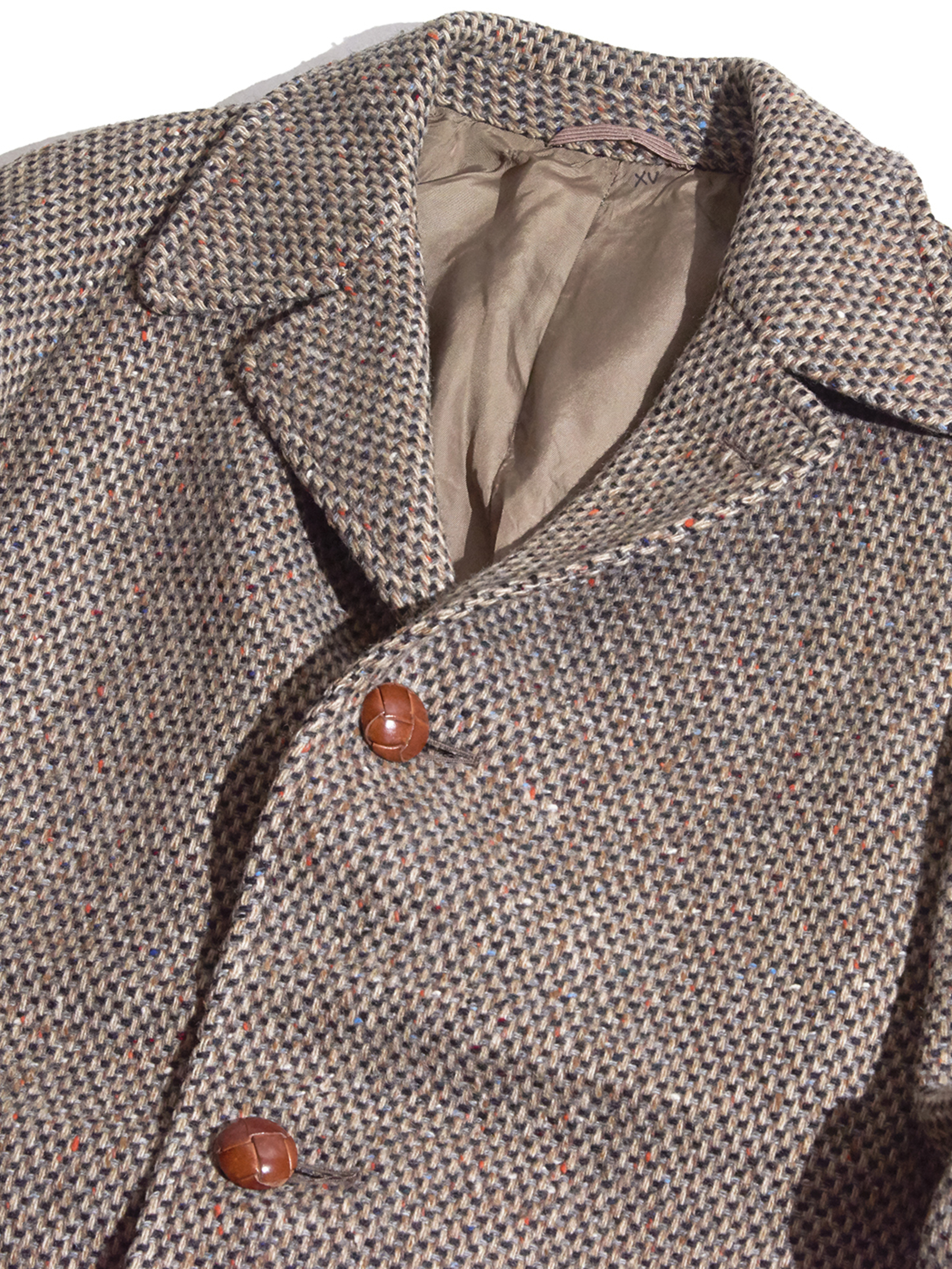 1970s "unknonw" custom raglan wool coat -BROWN-
