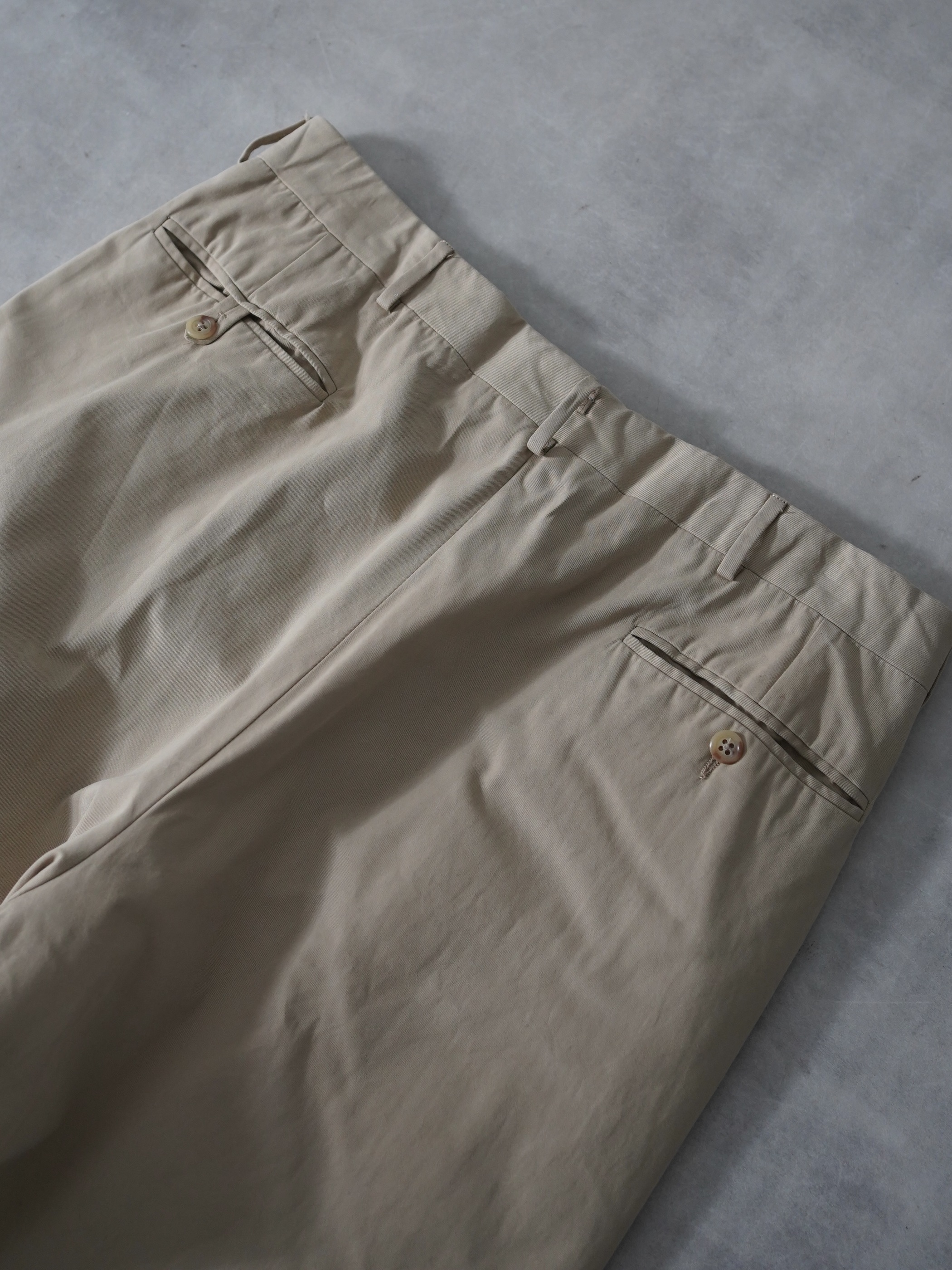 1990's Polo by Ralph Lauren 2tuck Cotton trousers / Made in Italy