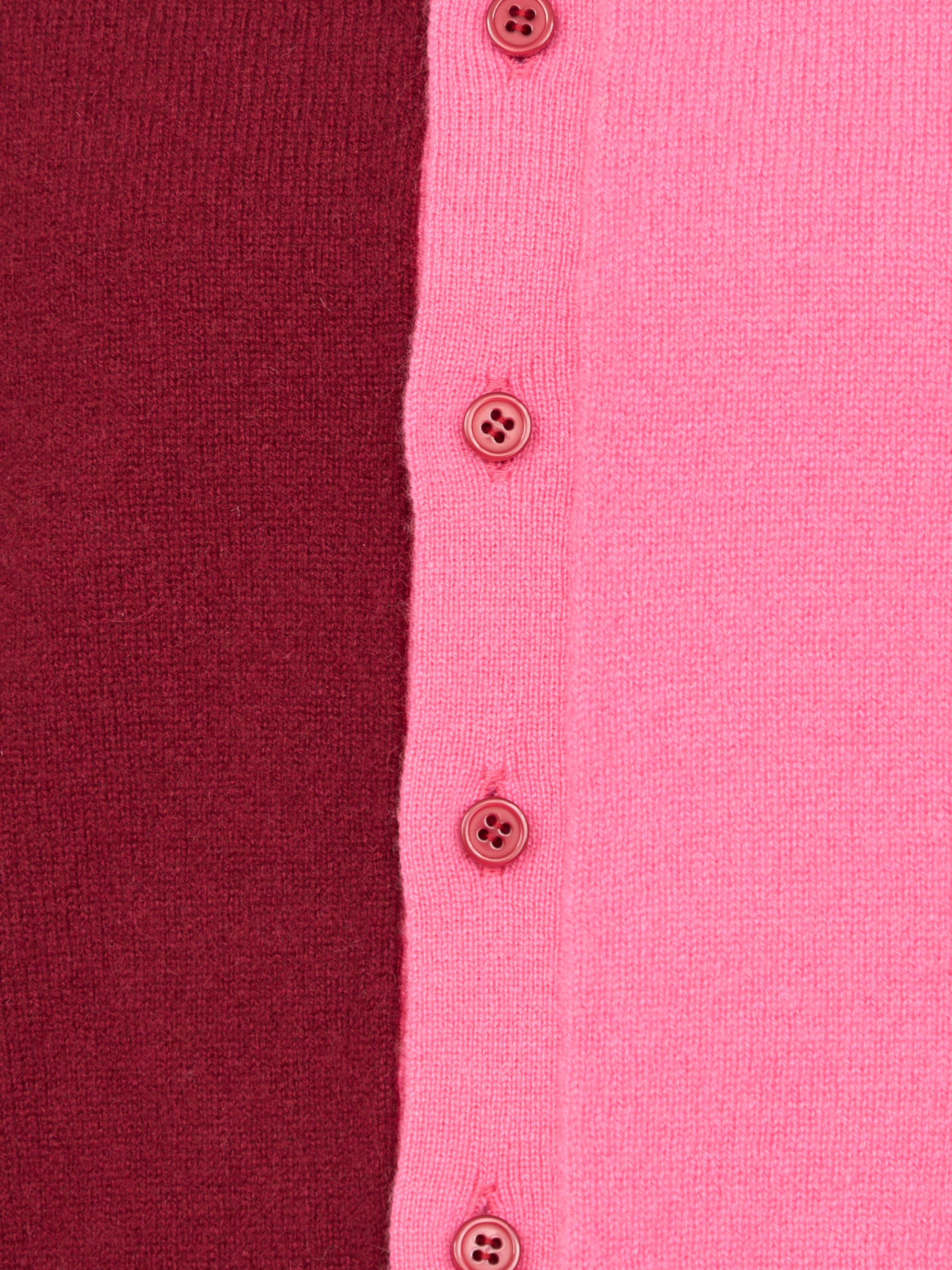 【受注商品】two-tone cashmere cardigan・WINE×PINK