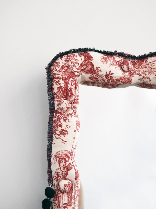 WALL MIRROR RECTANGLE (S) Toile de Jouy　white×red