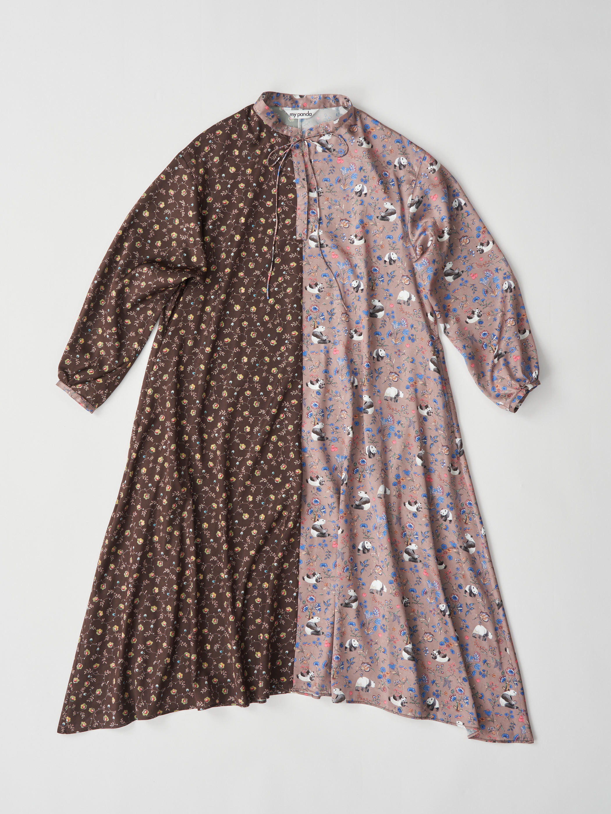 【受注商品】panda printed dress・BROWN×BEIGE