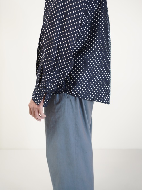 1980's~ 紅梅 Pure Silk 100% Polka Dot pattern L/S shirt
