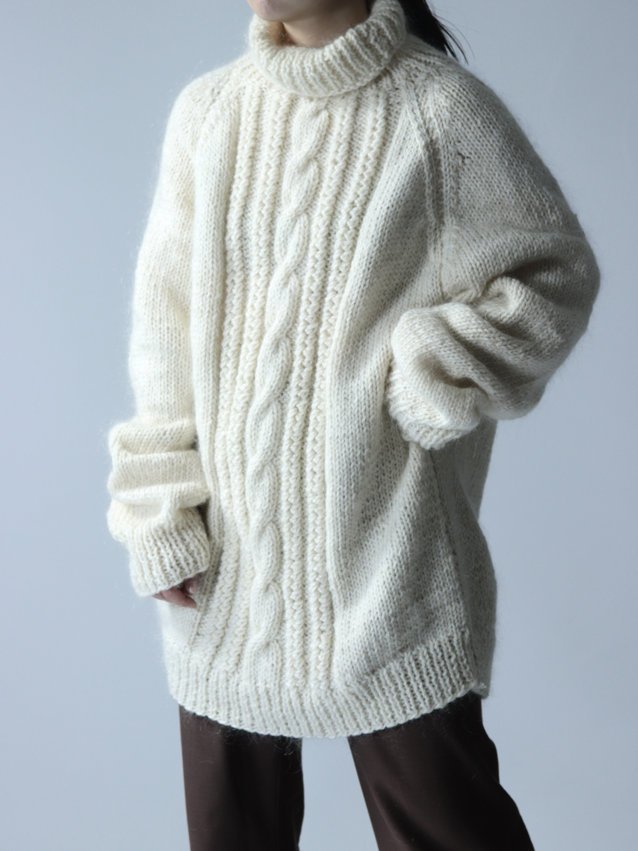 Turtle Neck Over Knit Sweater