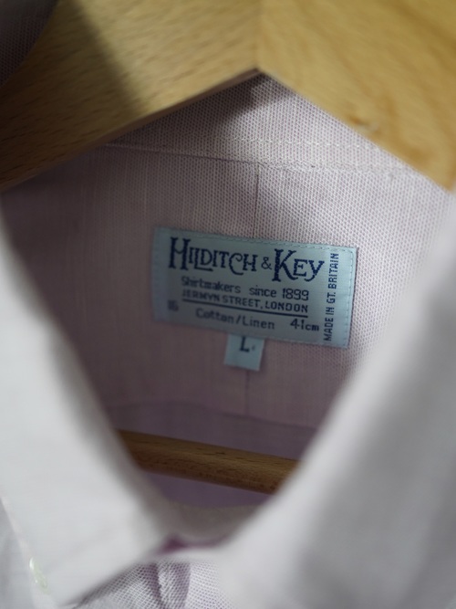 Hilditch & Key Cotton Linen B.D. Dress shirts / Made in Gt.Britain