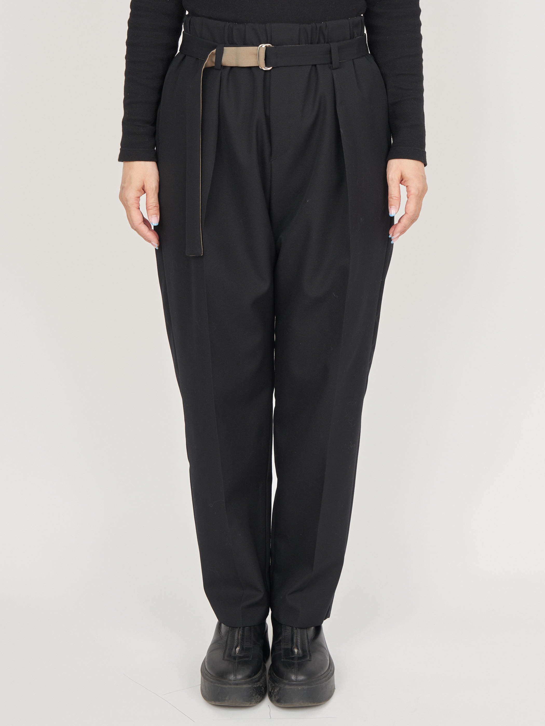 【受注商品】standard slacks pants・BLACK×BEIGE