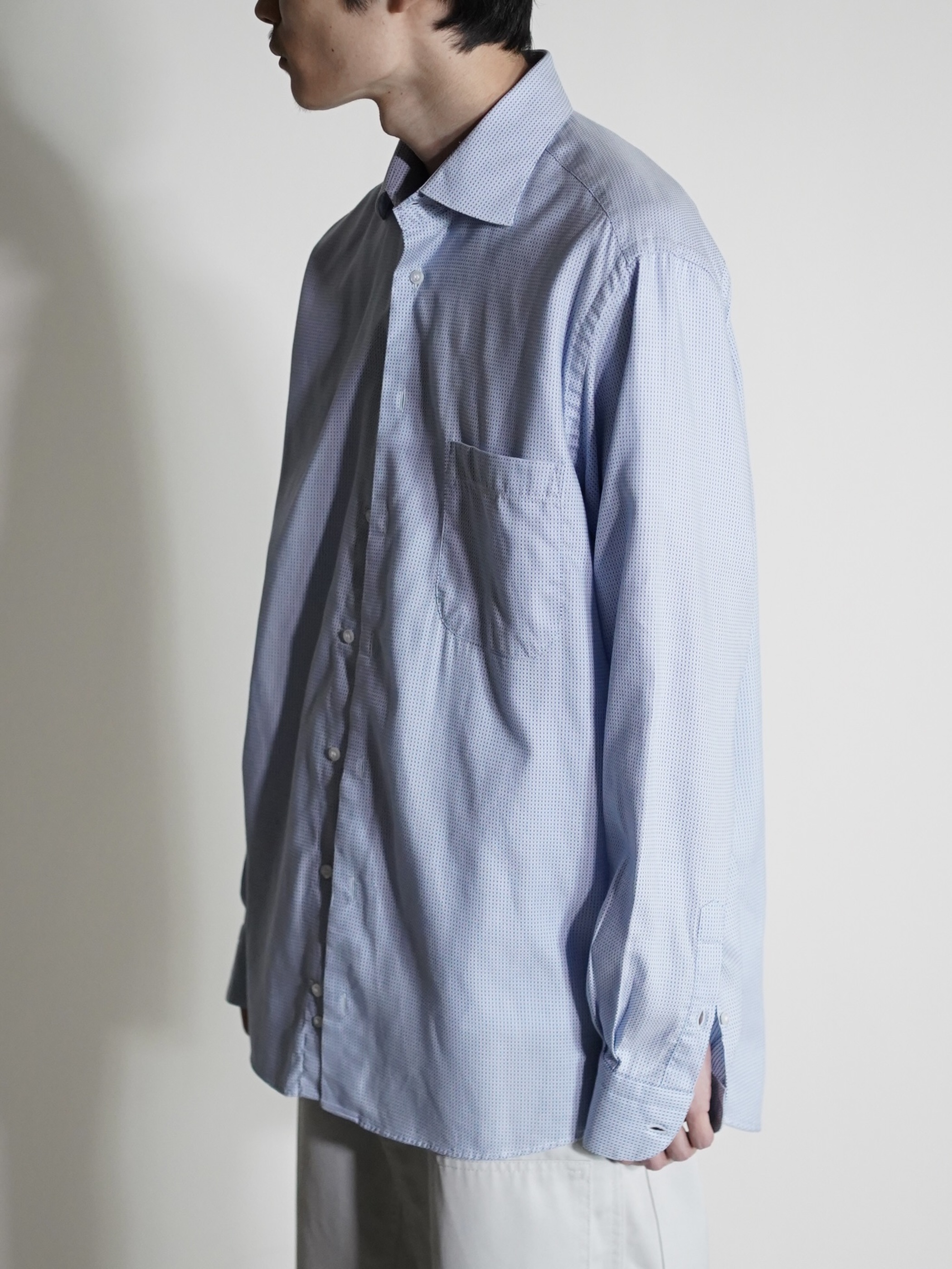 St Croix Woven pattern cotton L/S shirt / Made in Italy