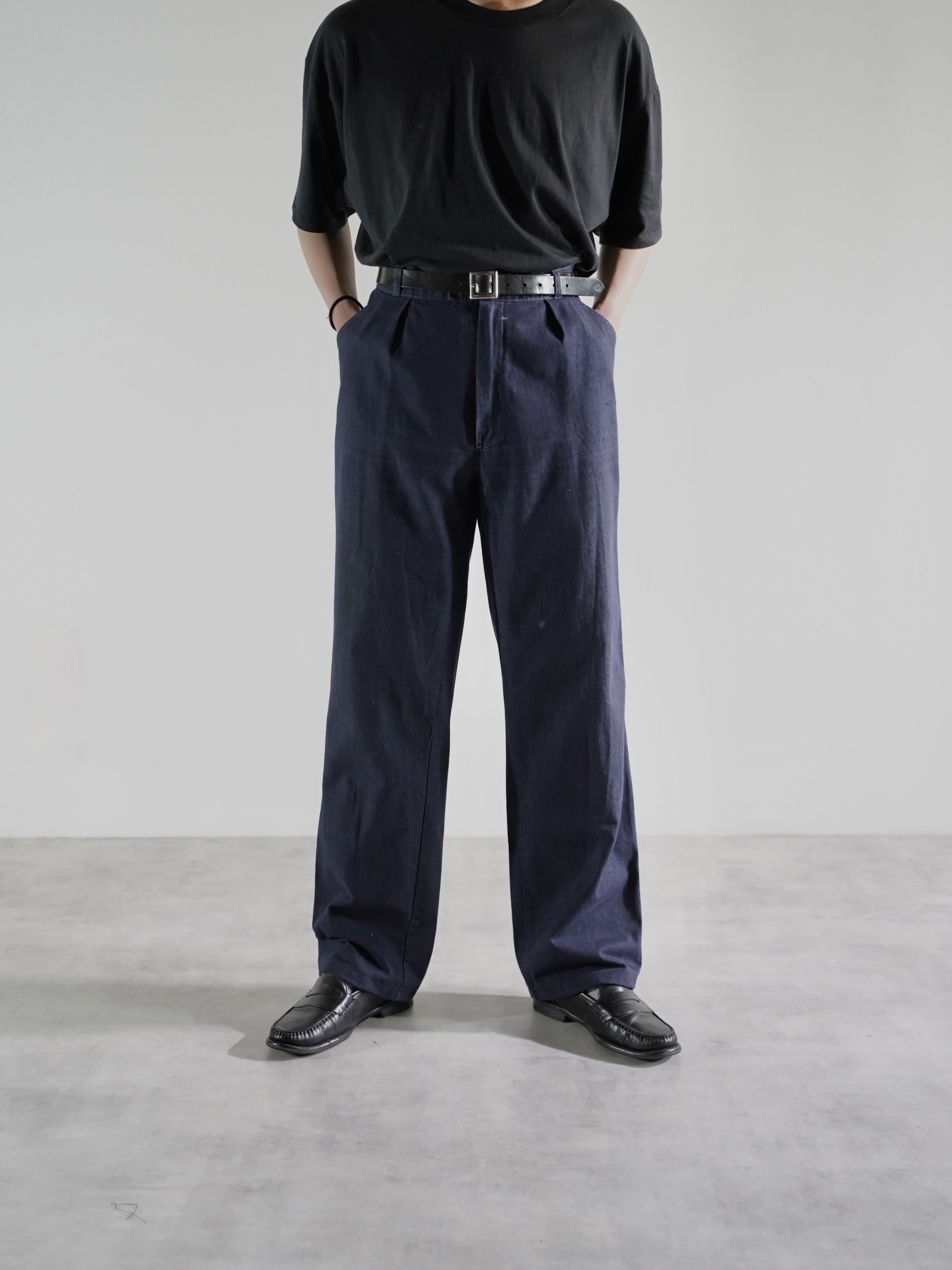 1980's- Euro Vintage tuck Twill Work pants / Garment Dye