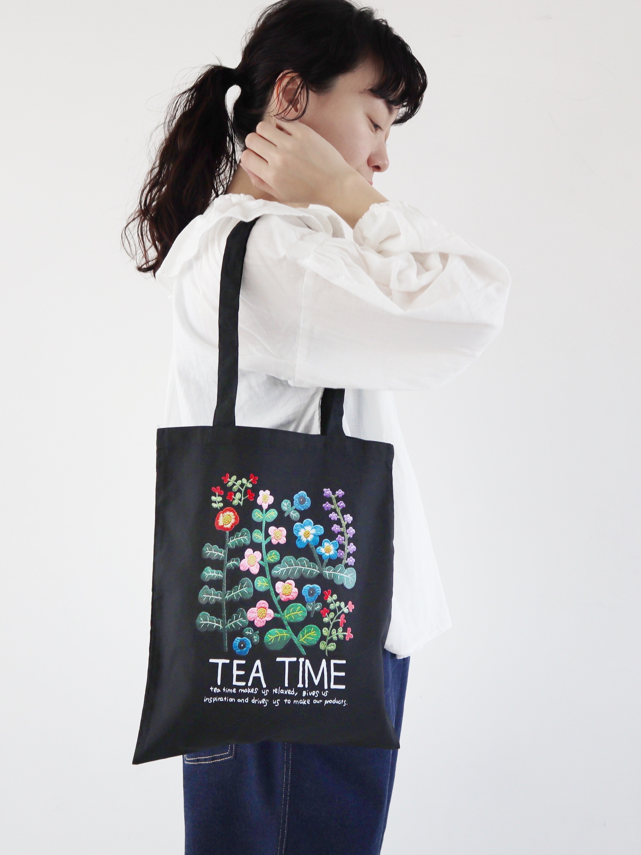 ボタニカルプリントトートバッグ