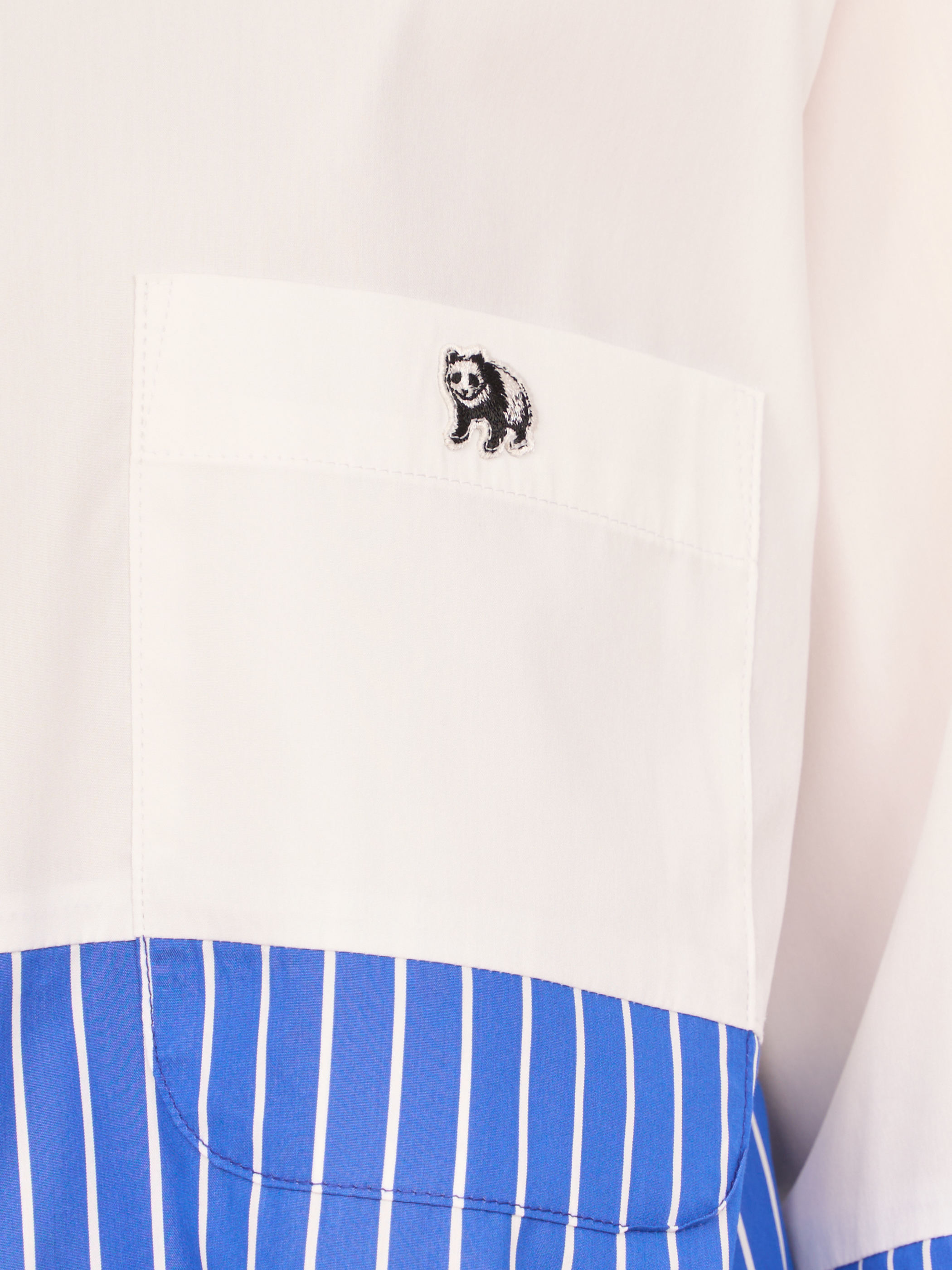 【受注商品】fake round collar shirt・WHITE×BLUE