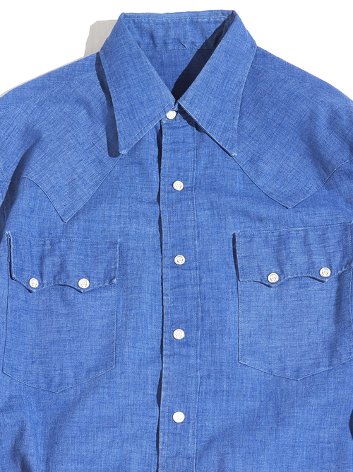 1960s "unknown" denim western shirt -BLUE- <SALE¥25000→¥20000>
