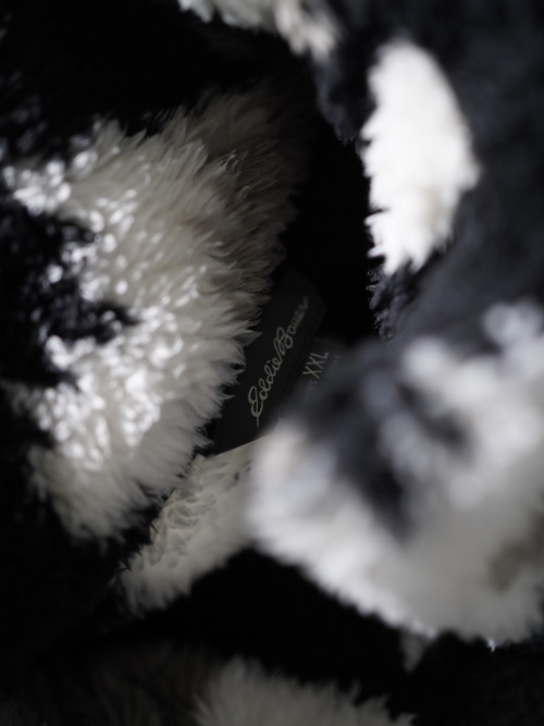 NOS Eddie Bauer monochrome pattern boa fleece half-zip tops