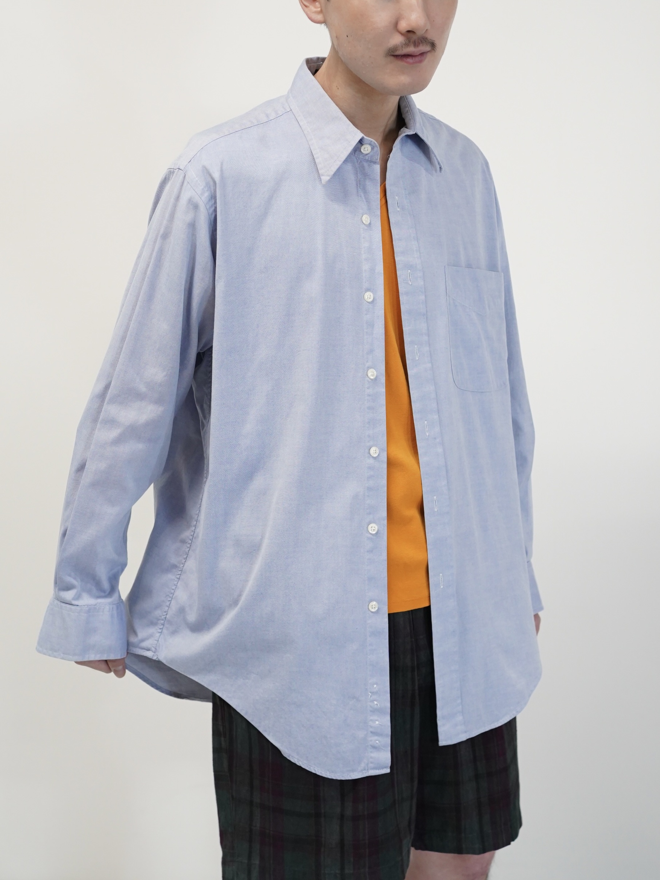 1990's BRITCHES Pinpoint Oxford cotton L/S shirt / Made in Hong Kong
