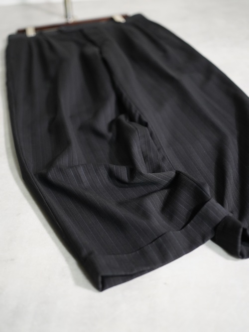 1990~ LUCA ROSSI Viscose × Poly stripe 2tuck dress trousers