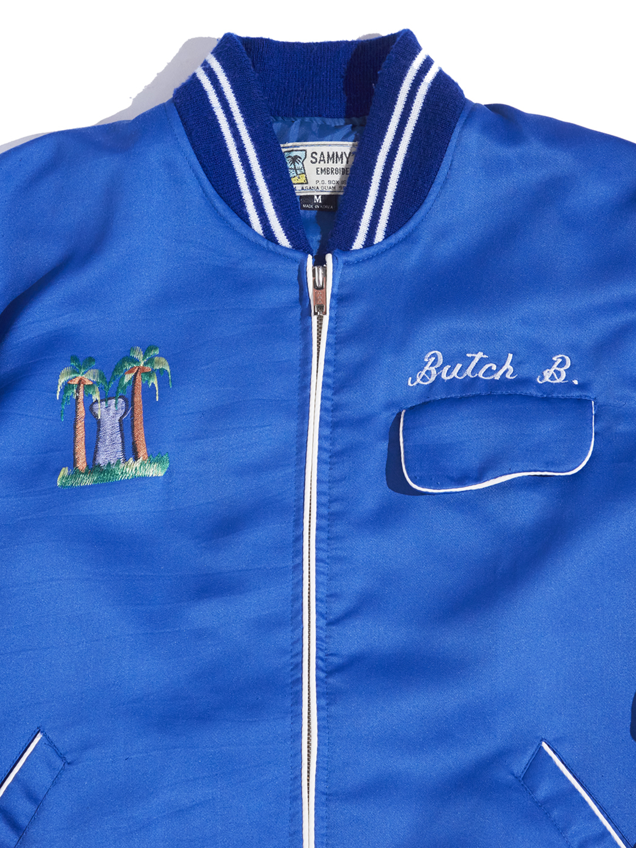 s "SAMMY'S" GUAM polyester souvenir jacket  BLUE    HAg Le