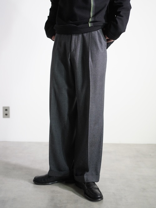 1980's METROPOLITAN VIEW for Litanus Pure virgin wool 2tuck dress trousers/Made in Italy
