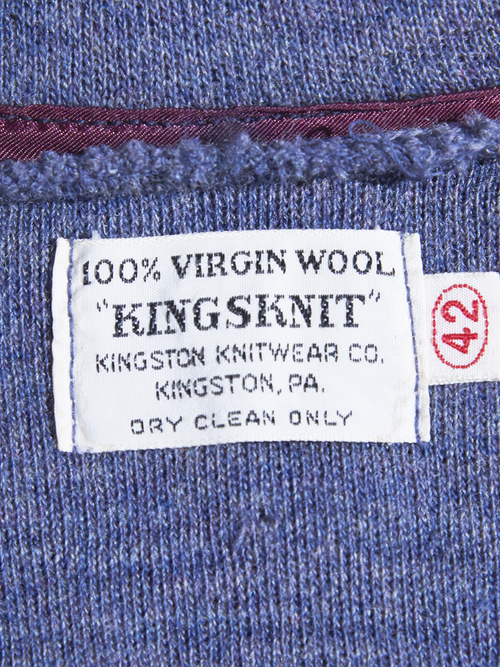 1960s "KINGSKNIT" fake layered wool knit blouson -BLUE GREY-