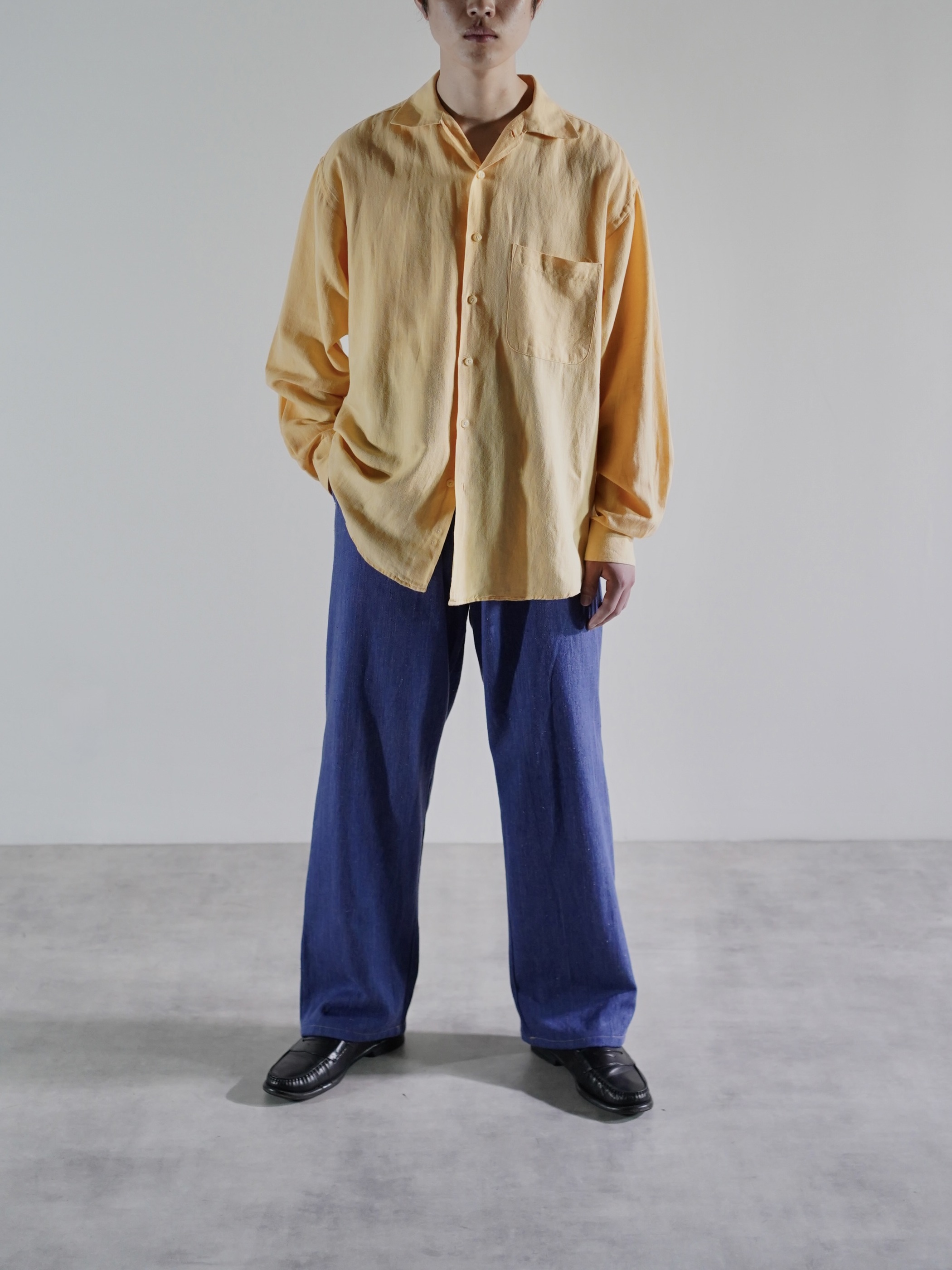 J.RIGGINGS Shark collar Linen cotton shirt