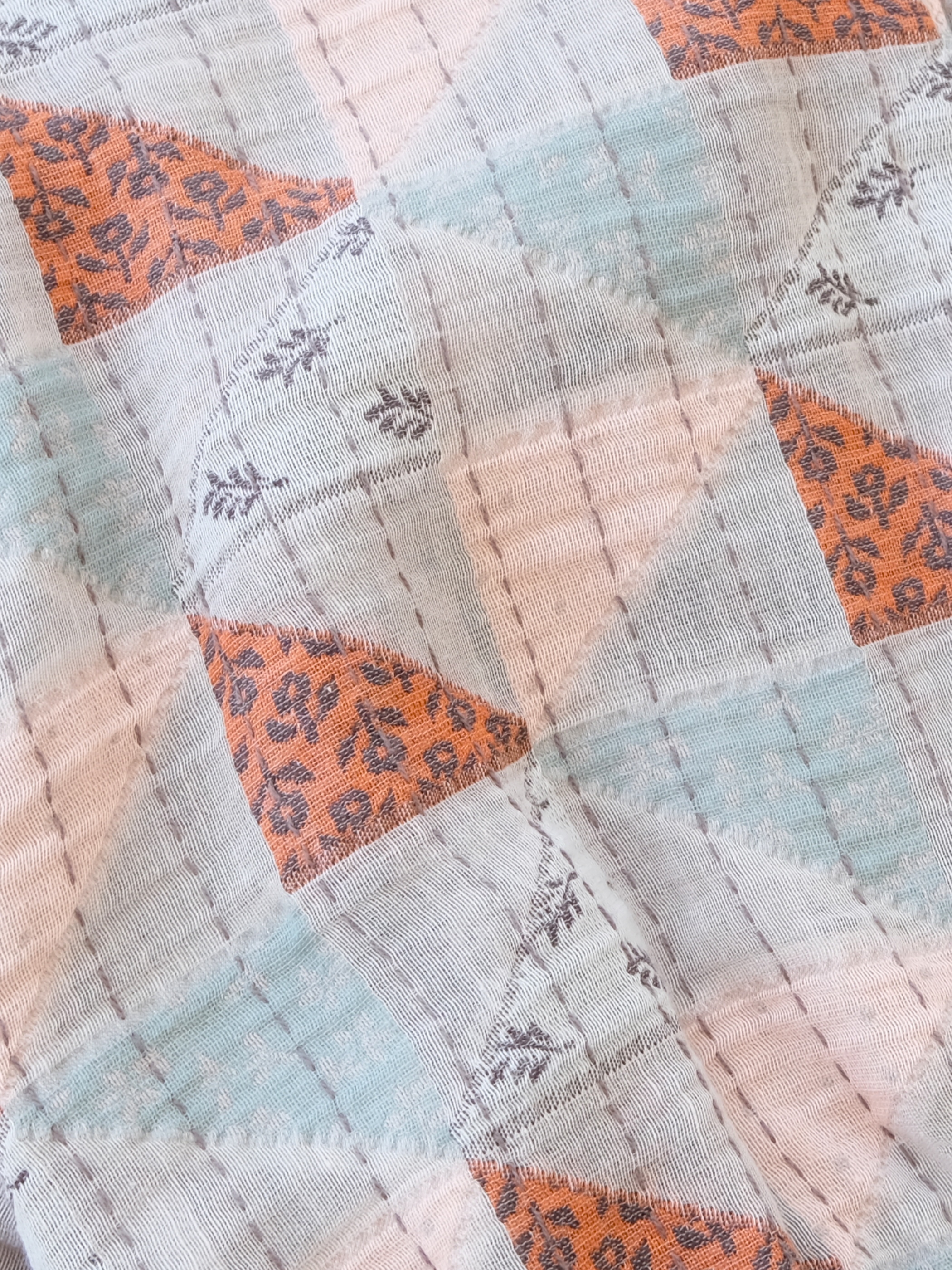 'patchwork jacquard' blouse - qiri official online store