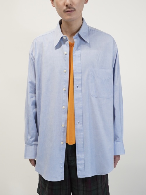 1990's BRITCHES Pinpoint Oxford cotton L/S shirt / Made in Hong Kong