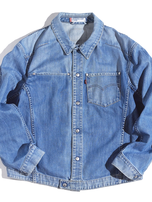 2000s "Levi's" engineer denim jacket -BLUE-