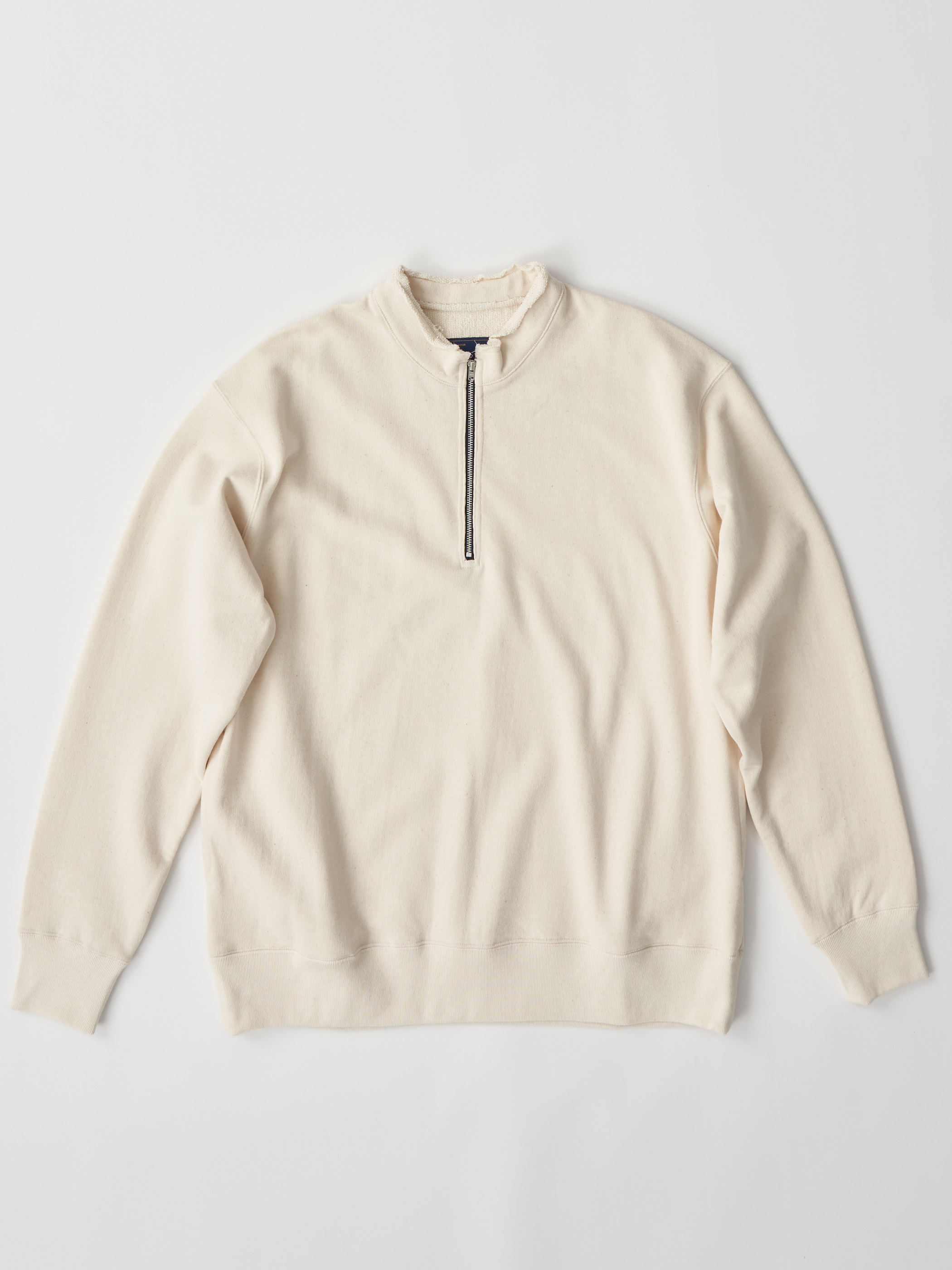 【受注商品】half zip sweat shirt・IVORY