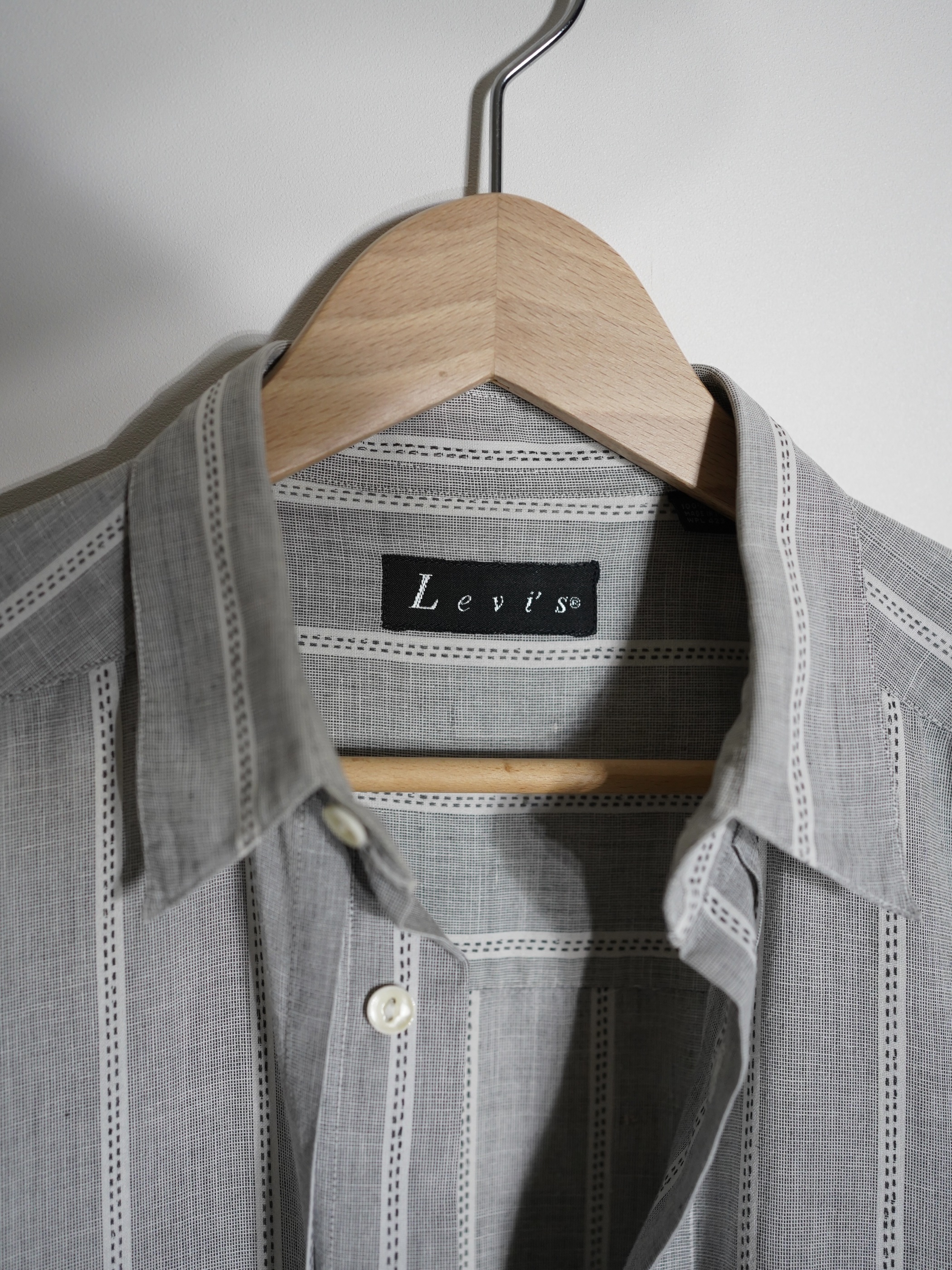 1990's- Levi's Pleats front Cotton Stripe shirt / Made in India