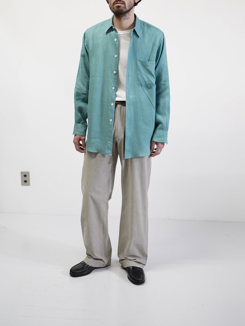 Woven in Ireland OLD SAKS FIFTH AVENUE Linen Dress shirt / Made in Hong Kong