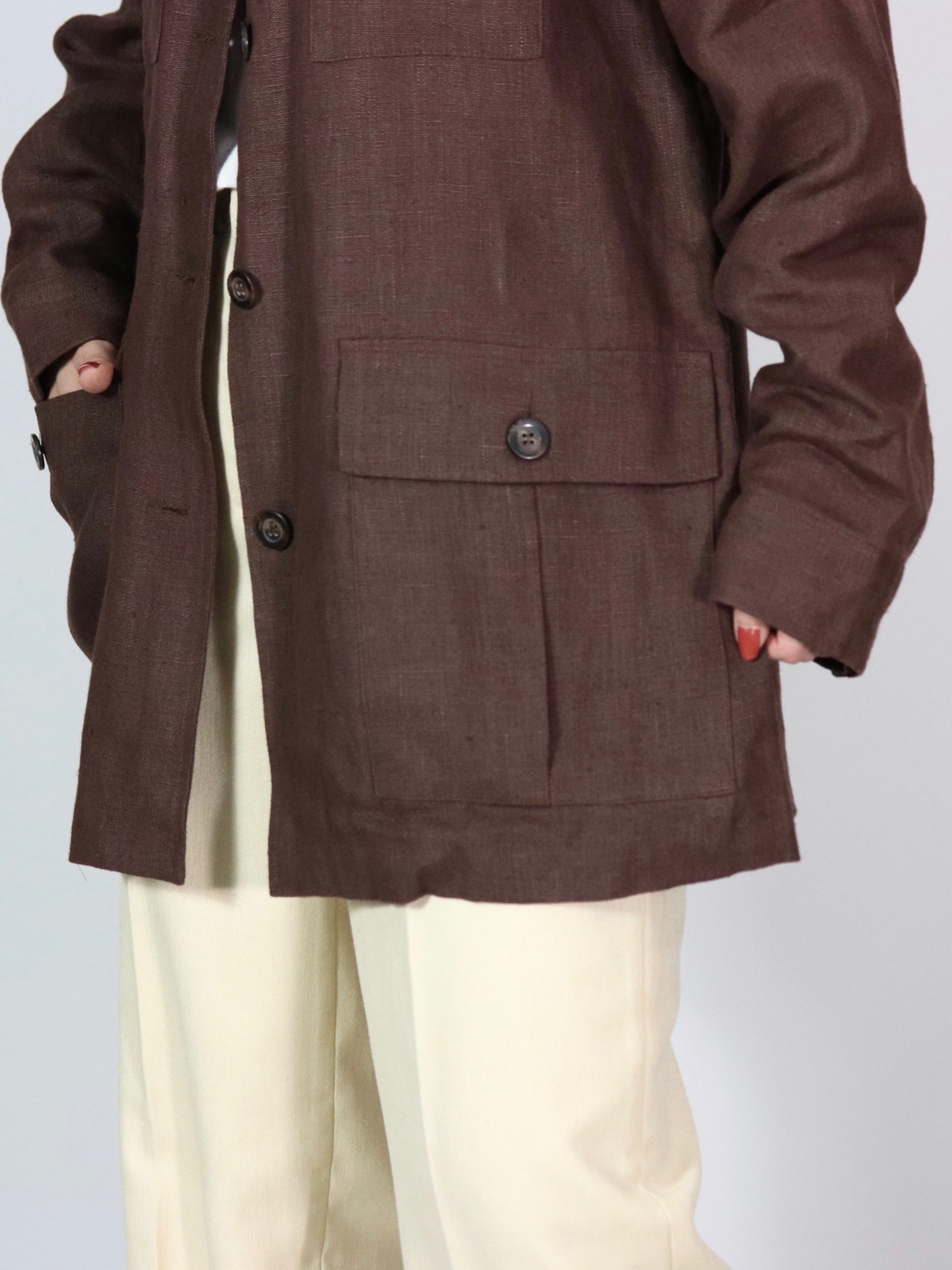 【Dead stock】Linen pocket design jacket